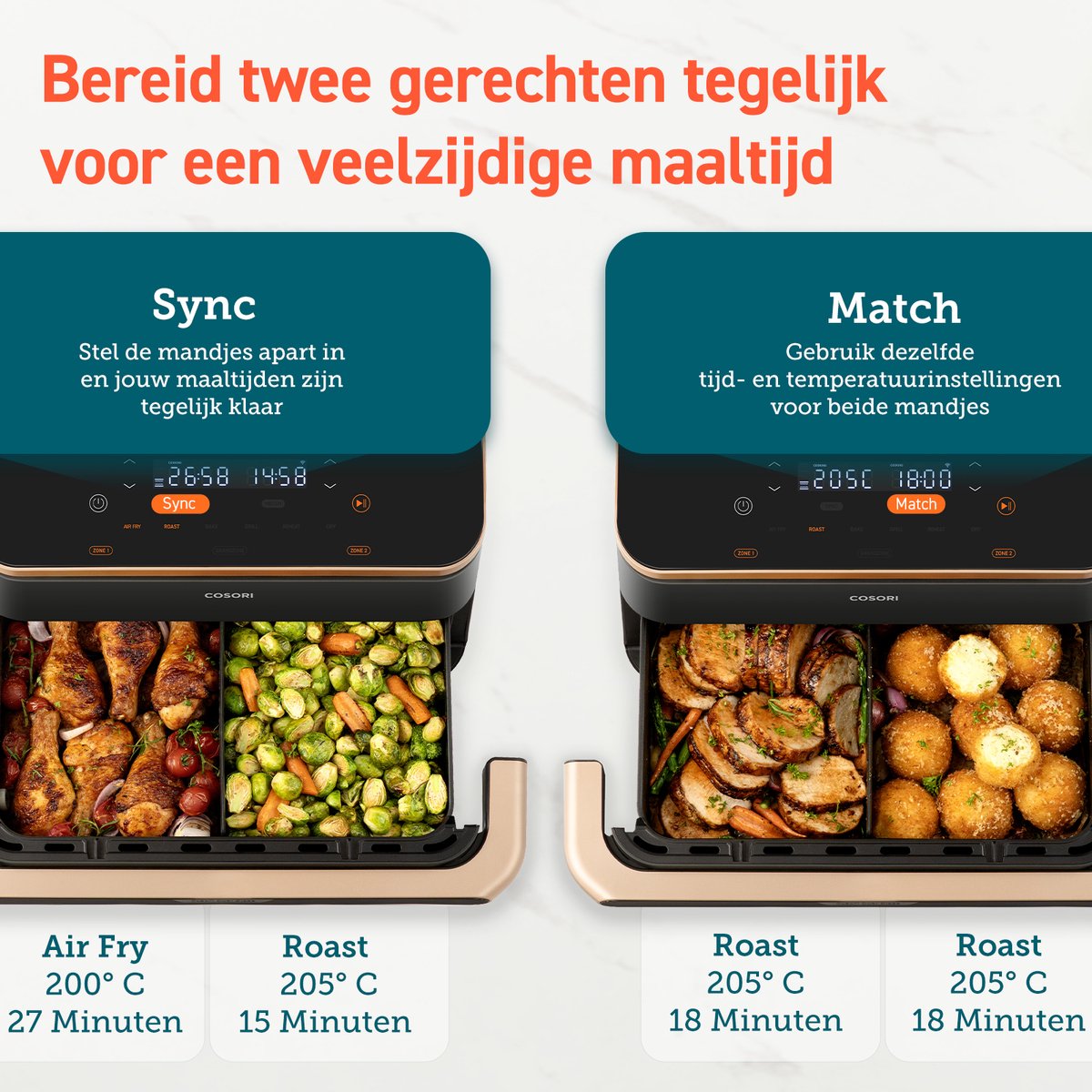 Cosori Twinfry XXL Dubbele Airfryer 10L