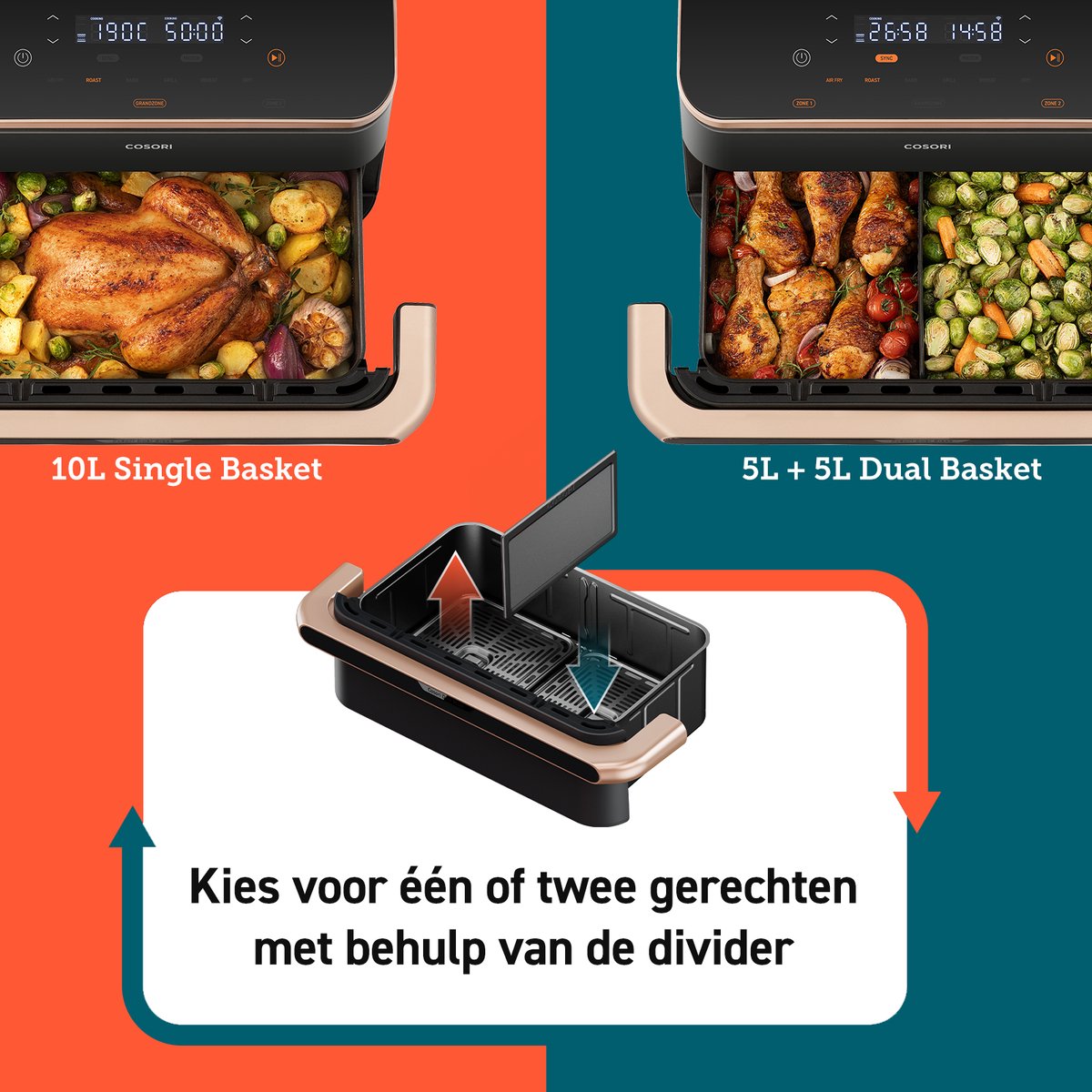 Cosori Twinfry XXL Dubbele Airfryer 10L