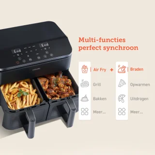 Cosori XXL Dual Basket Airfryer 8.5L Zwart