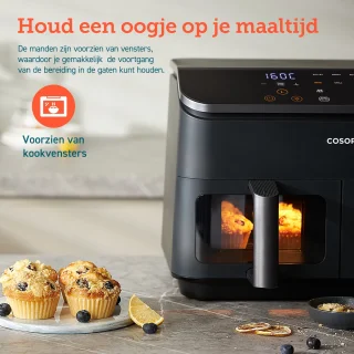 Cosori XXL Dual Basket Airfryer 8.5L Zwart