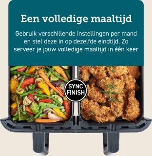 Cosori XXL Dual Basket Airfryer 8.5L Zwart