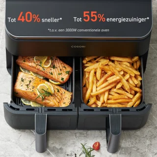 Cosori XXL Dual Basket Airfryer 8.5L Zwart