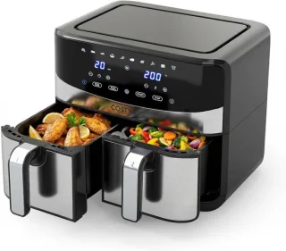 COSTWAY Heteluchtfriteuse 8,5 l met kijkvenster en touchscreen