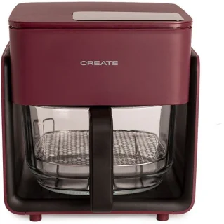 CREATE Air Fryer Studio Crystal glazen airfryer 4,2 liter - bordeauxrood