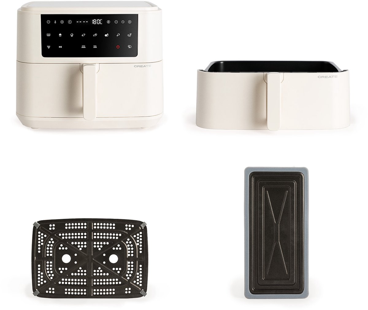 CREATE Airfryer Dual 10L Gebroken Wit