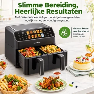 CreateEcom airfryer 9L dubbele korf