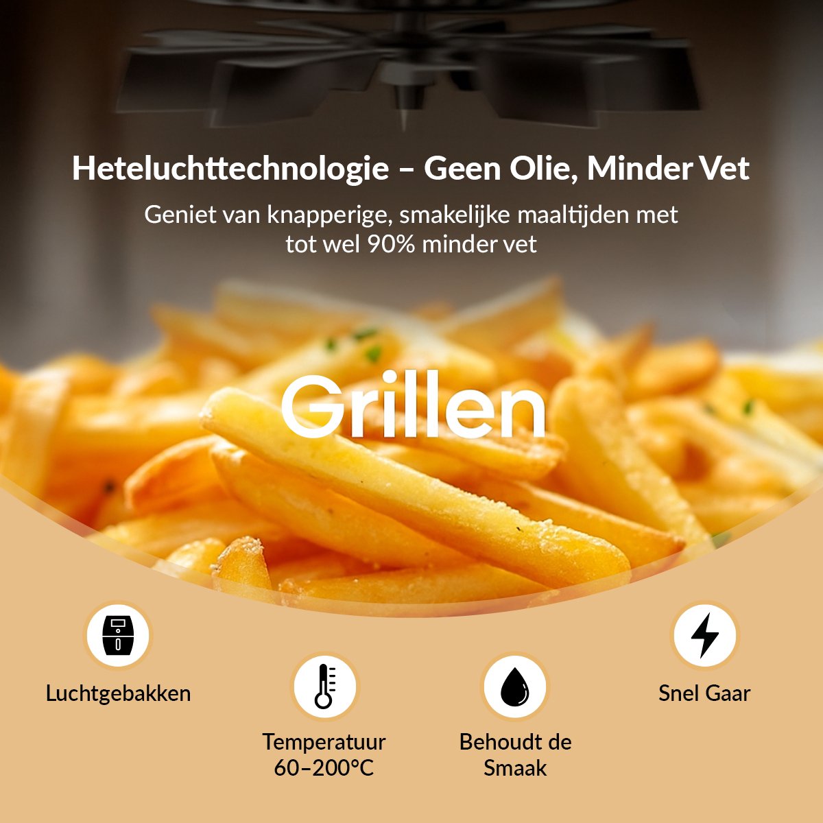 DCG Airfryer XXL met dubbele lades 11L grijs