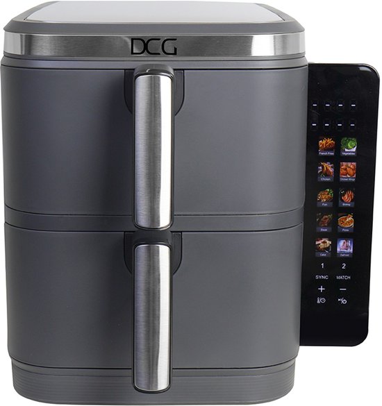 DCG Airfryer XXL met dubbele lades 11L grijs