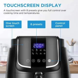 Digitale Airfryer 4L met Grillrack 1500W Zwart