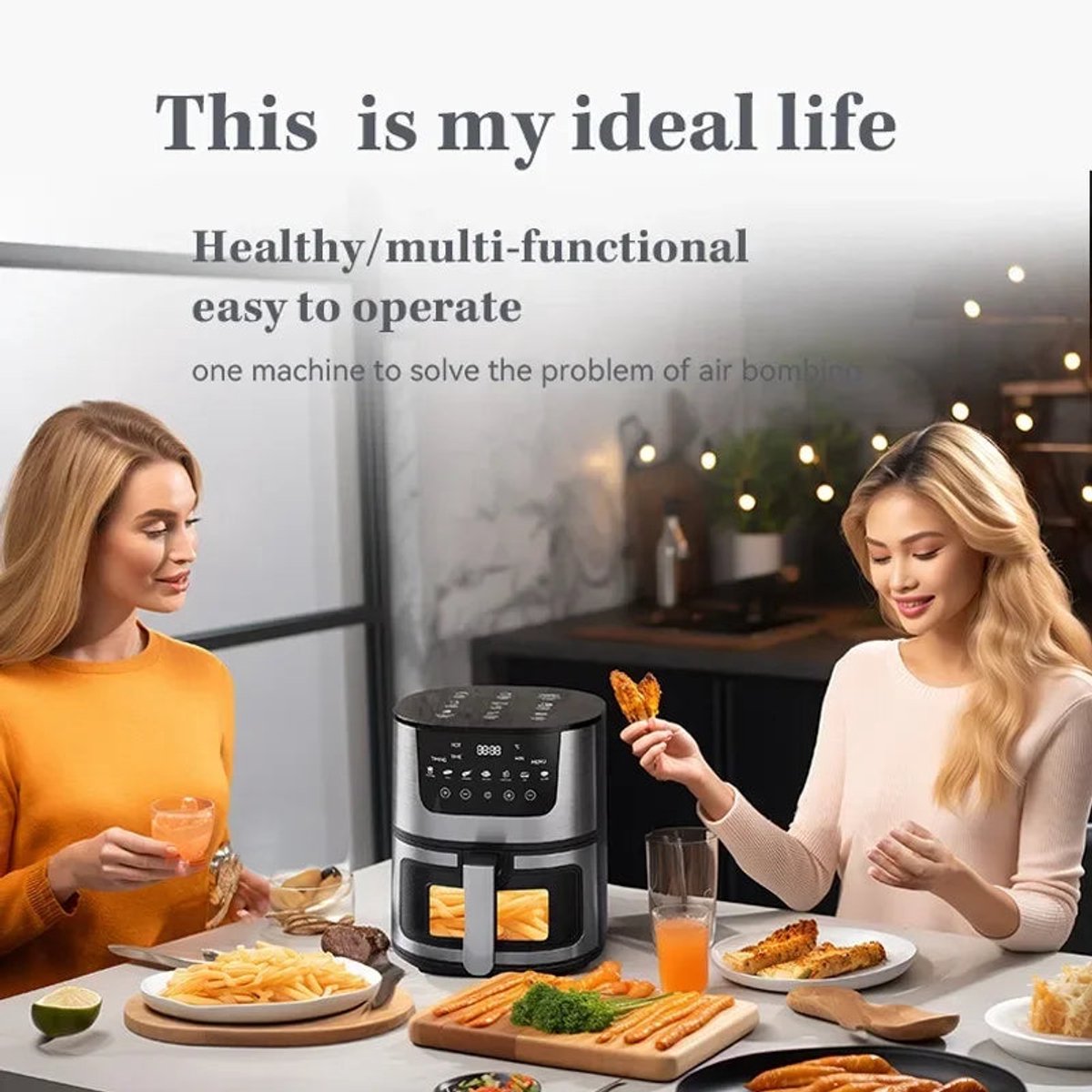 Digitale Airfryer 7L met Grillrack - Zwart
