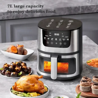 Digitale Airfryer PFAS-vrij 7L zwart met Grillrack en Touch Control