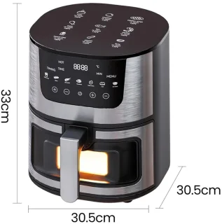 Digitale Airfryer PFAS-vrij 7L zwart met Grillrack en Touch Control