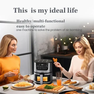 Digitale Airfryer PFAS-vrij 7L zwart met Grillrack en Touch Control