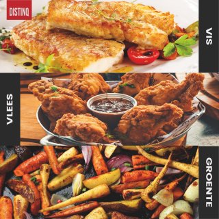 DistinQ AirFryer 6,5L 1800W Zwart met Accessoires