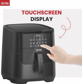 DistinQ AirFryer 6,5L 1800W Zwart met Accessoires