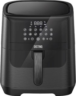 DistinQ AirFryer 6,5L 1800W Zwart met Accessoires