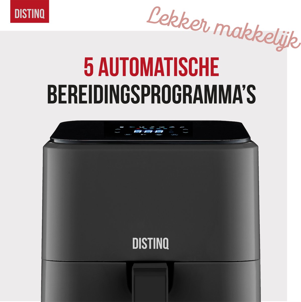 DistinQ Airfryer Compact 4L Zwart