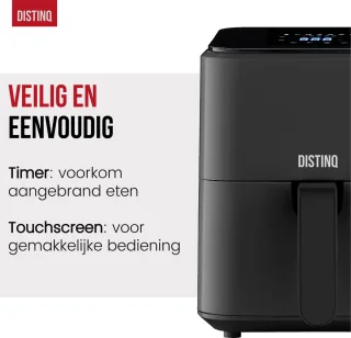 DistinQ Airfryer Compact 4L Zwart