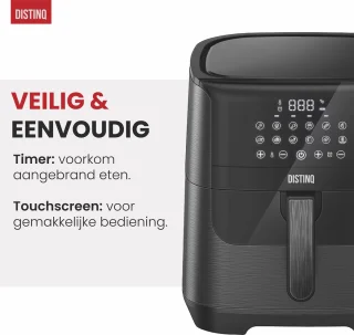 DistinQ AirFryer XXL 6,5L 1800W Zwart