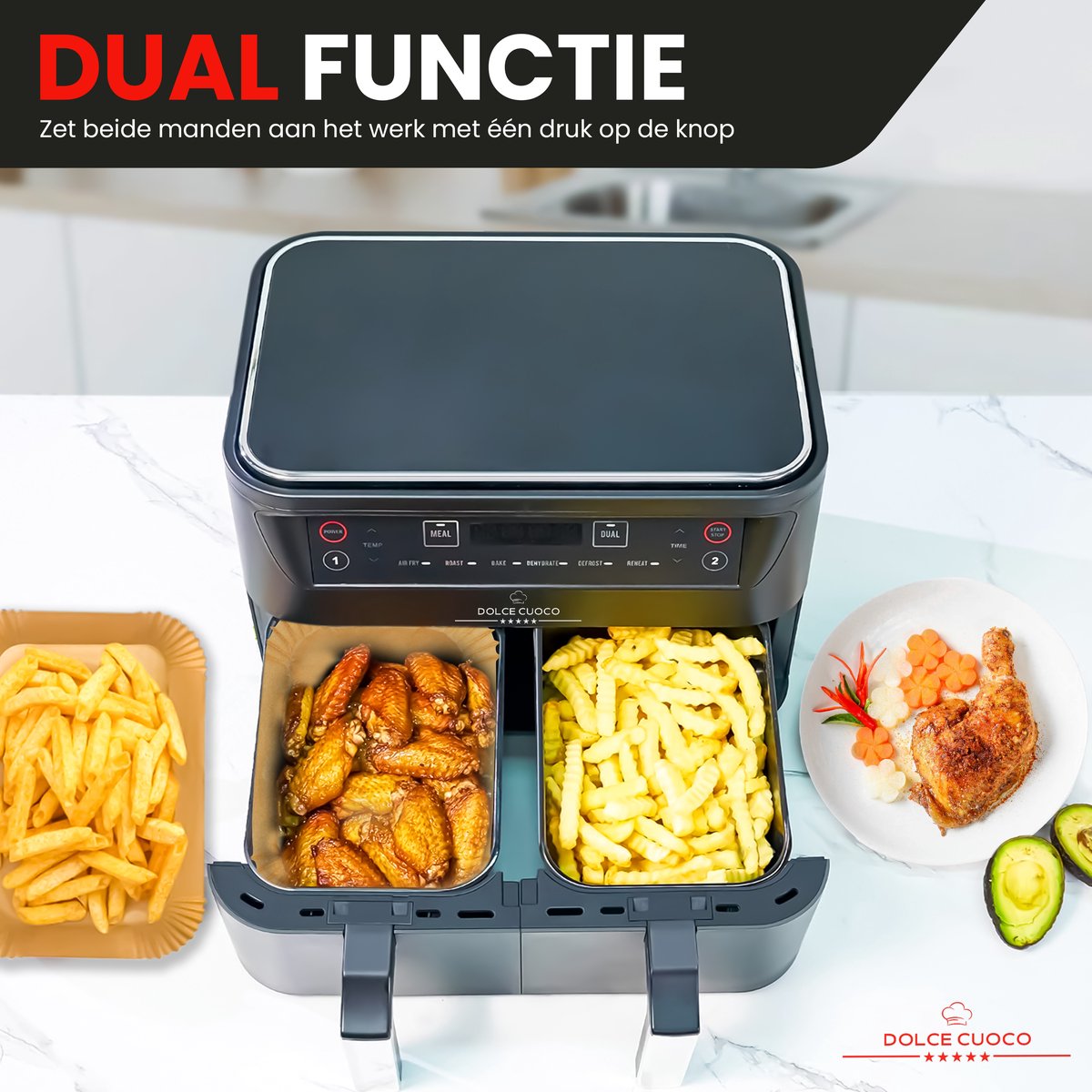 Wat vinden we goed aan de Dolce Cuoco Dubbele Airfryer XXL