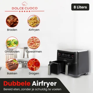 Dolce Cuoco Dubbele Airfryer XXL