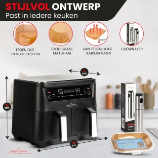 Dolce Cuoco Dubbele Airfryer XXL
