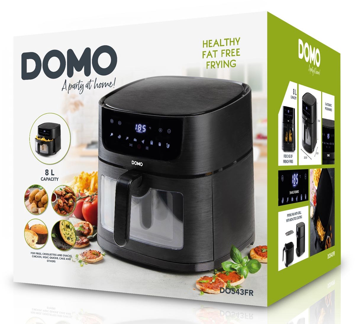 DOMO DO543FR Airfryer XXL 8L Zwart
