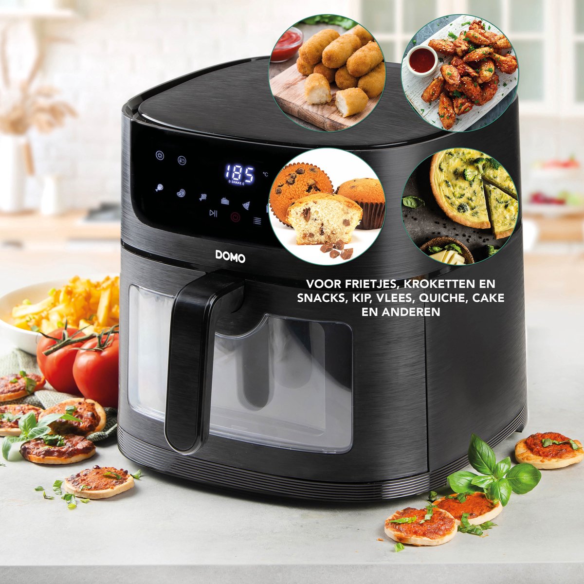 DOMO DO543FR Airfryer XXL 8L Zwart