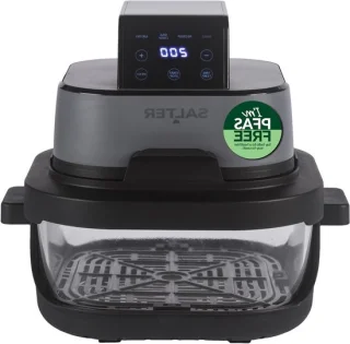 Draagbare airfryer - compacte airfryer mealprep - grijs