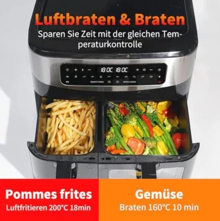 Dual Zone Heteluchtfriteuse 2800W