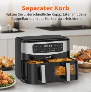 Dual Zone Heteluchtfriteuse 2800W
