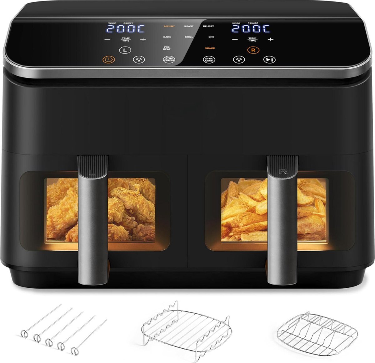 De Dubbele Airfryer Dual Cook Heteluchtfriteuse in één oogopslag