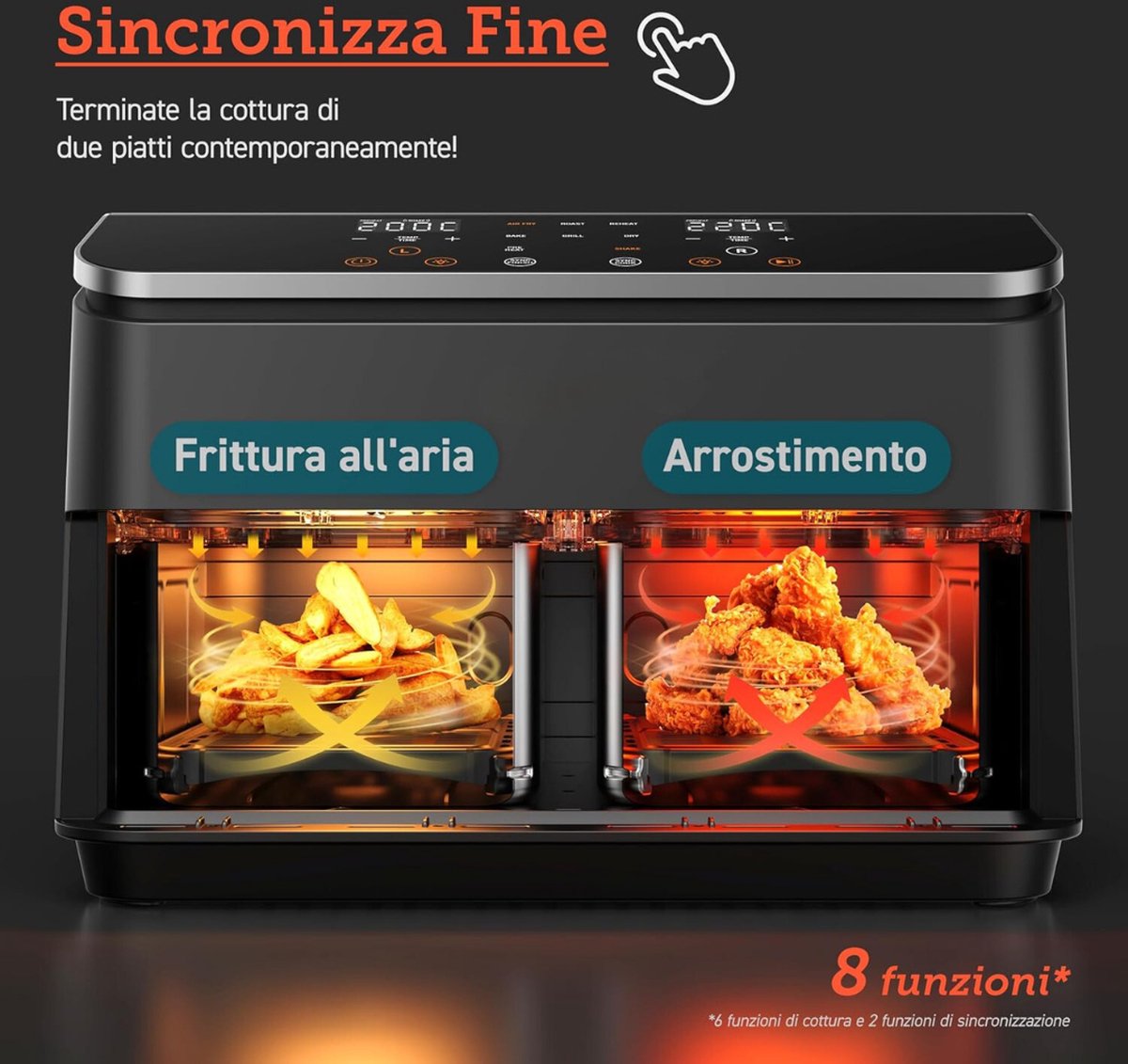 Wat vinden we goed aan de Dubbele Airfryer Dual Cook Heteluchtfriteuse