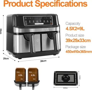 Dubbele Airfryer Dual Cook Heteluchtfriteuse