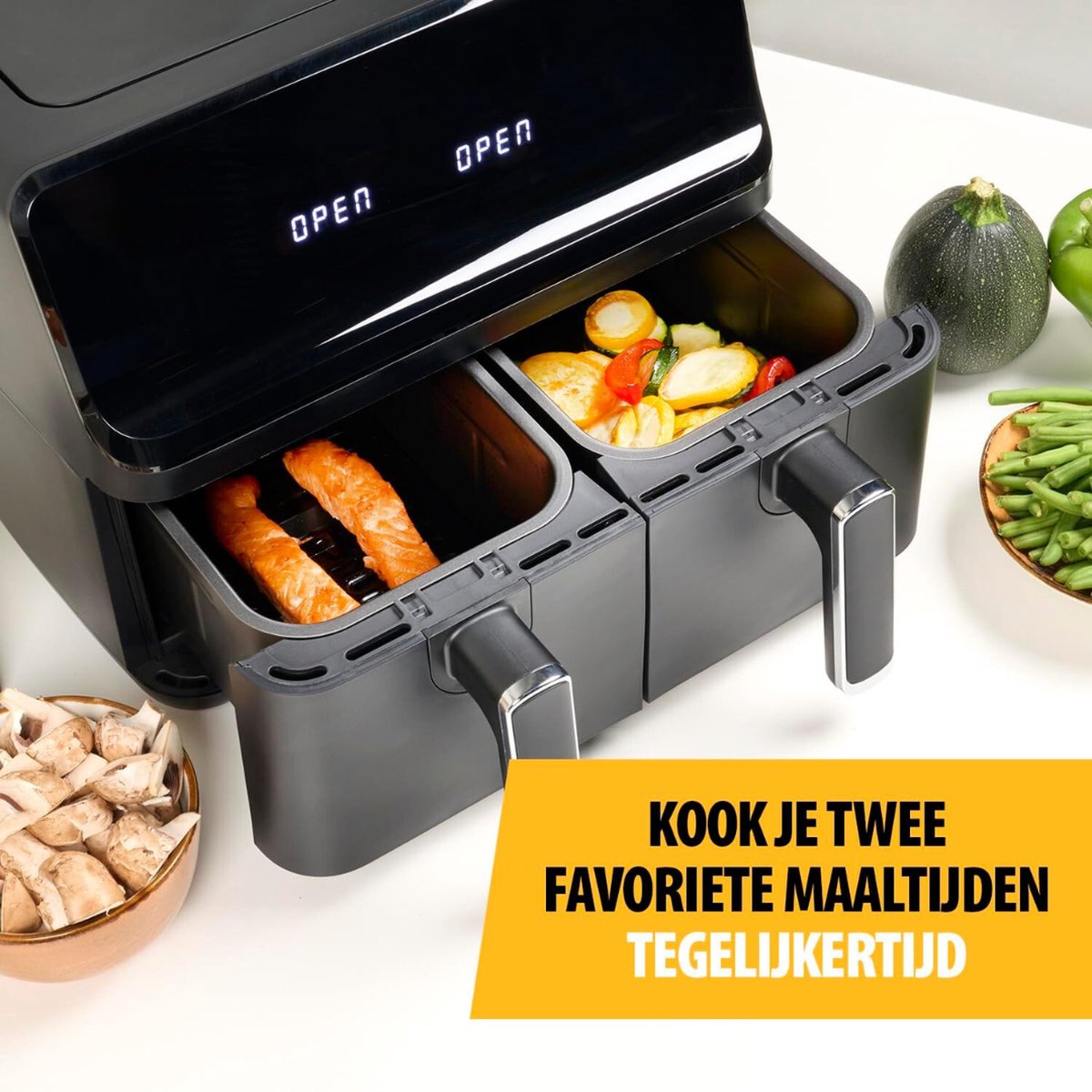 Dubbele Airfryer Dual Cook Heteluchtfriteuse