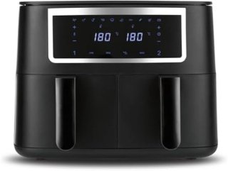 Dubbele airfryer 2x4L — twee gangen tegelijk, minder vet