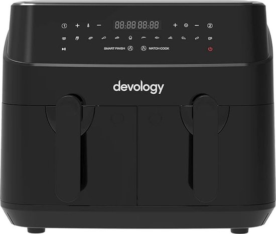 Dubbele Airfryer XXL met Onafhankelijke Kookzones en LED-Display