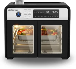 Dubbele deur oven 28 liter zwart