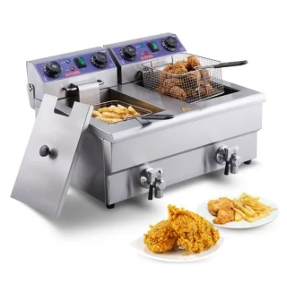 Dubbele elektrische friteuse - tafelmodel