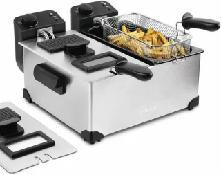 Dubbele friteuse – 2 × 3 liter, grijs