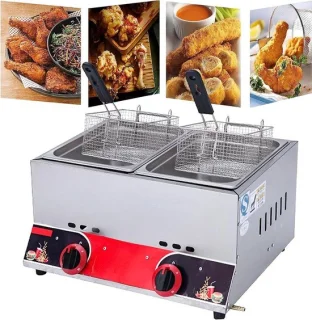 Dubbele gasfriteuse Horeca 22 L Rood