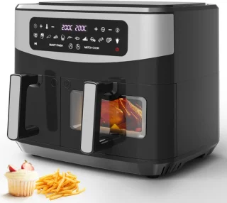 Dubbele heteluchtfriteuse 10L (4L+6L)