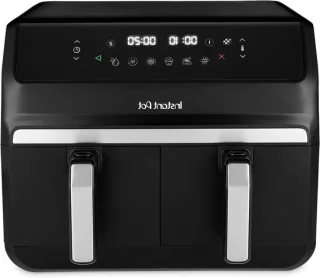 Dubbele heteluchtfriteuse 8 liter zwart