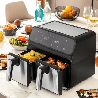 Dubbele heteluchtfriteuse 8L