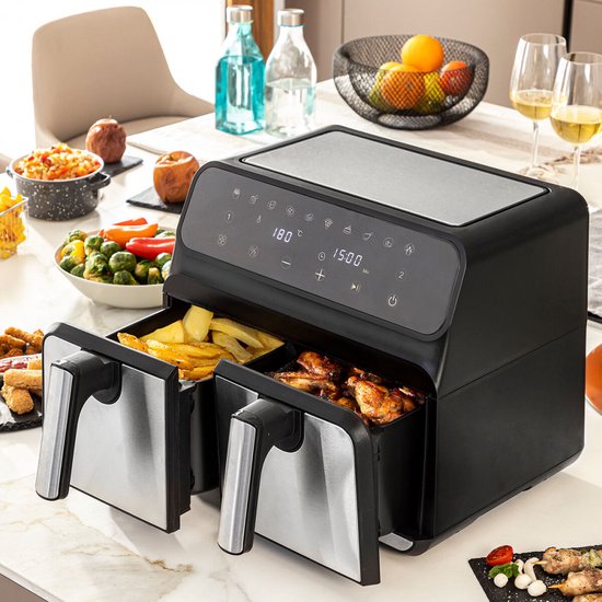 Dubbele heteluchtfriteuse 8L