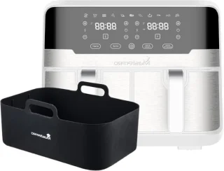 Dubbele Heteluchtfriteuse - Airfryer Duo - Gezond Koken - Twee Lades - 9 Liter - Wit