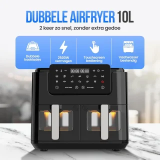 Dubbele Heteluchtfriteuse XXL 10L