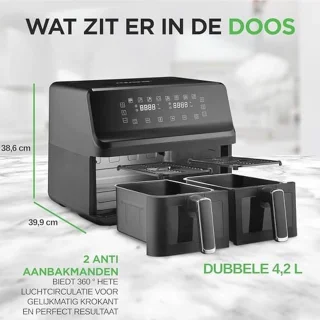 Dubbele Mand Luchtfriteuse 8.8 QT