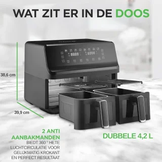 Dubbele Mand Luchtfriteuse 8.8 QT