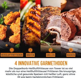 Dubbele-mand luchtfriteuse 9L